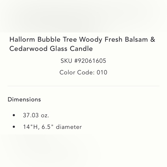 Anthropologie Hallorm Bubble Tree Woody Fresh Balsam &Cedarwood Glass Candle NEW - Picture 8 of 8